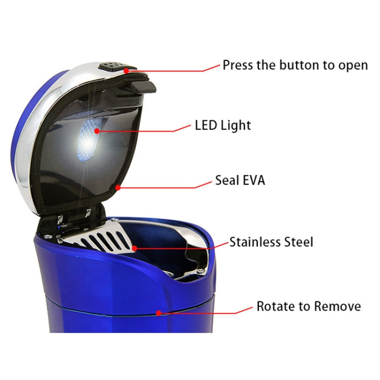 N12E Car Creative Ashtray Solar Power With Light And Cover With Cigarette Liighter
