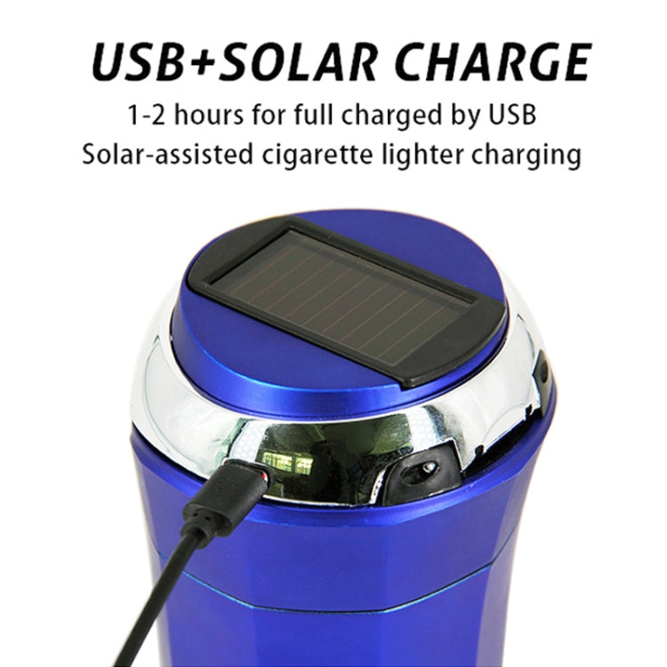 N12E Car Creative Ashtray Solar Power With Light And Cover With Cigarette Liighter