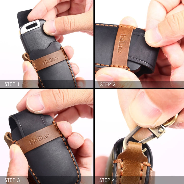 For Kia 3-button Hallmo Car Cowhide Leather Key Protective Cover Key Case, C115