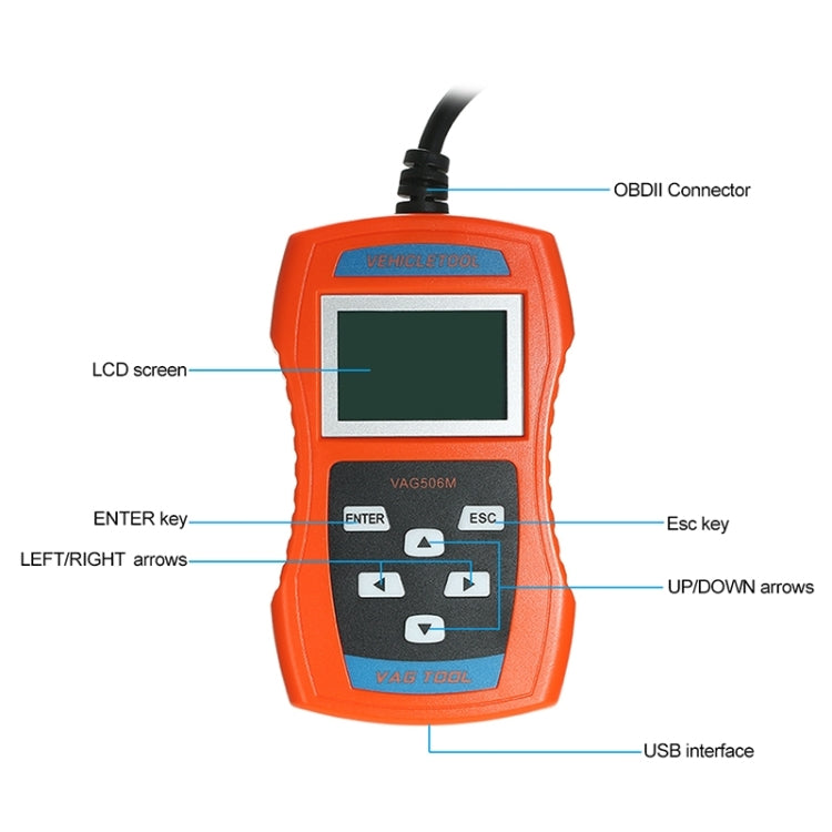 VAG506M Car Mini Code Reader OBD2 Fault Detector Diagnostic Tool, Southern European Version, VAG506M , Southern European Version