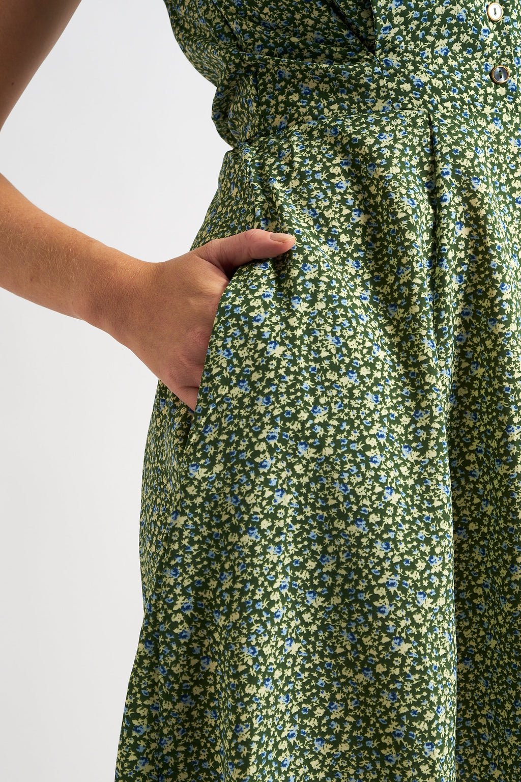 Cathleen Mini Ditsy Tea Dress Green