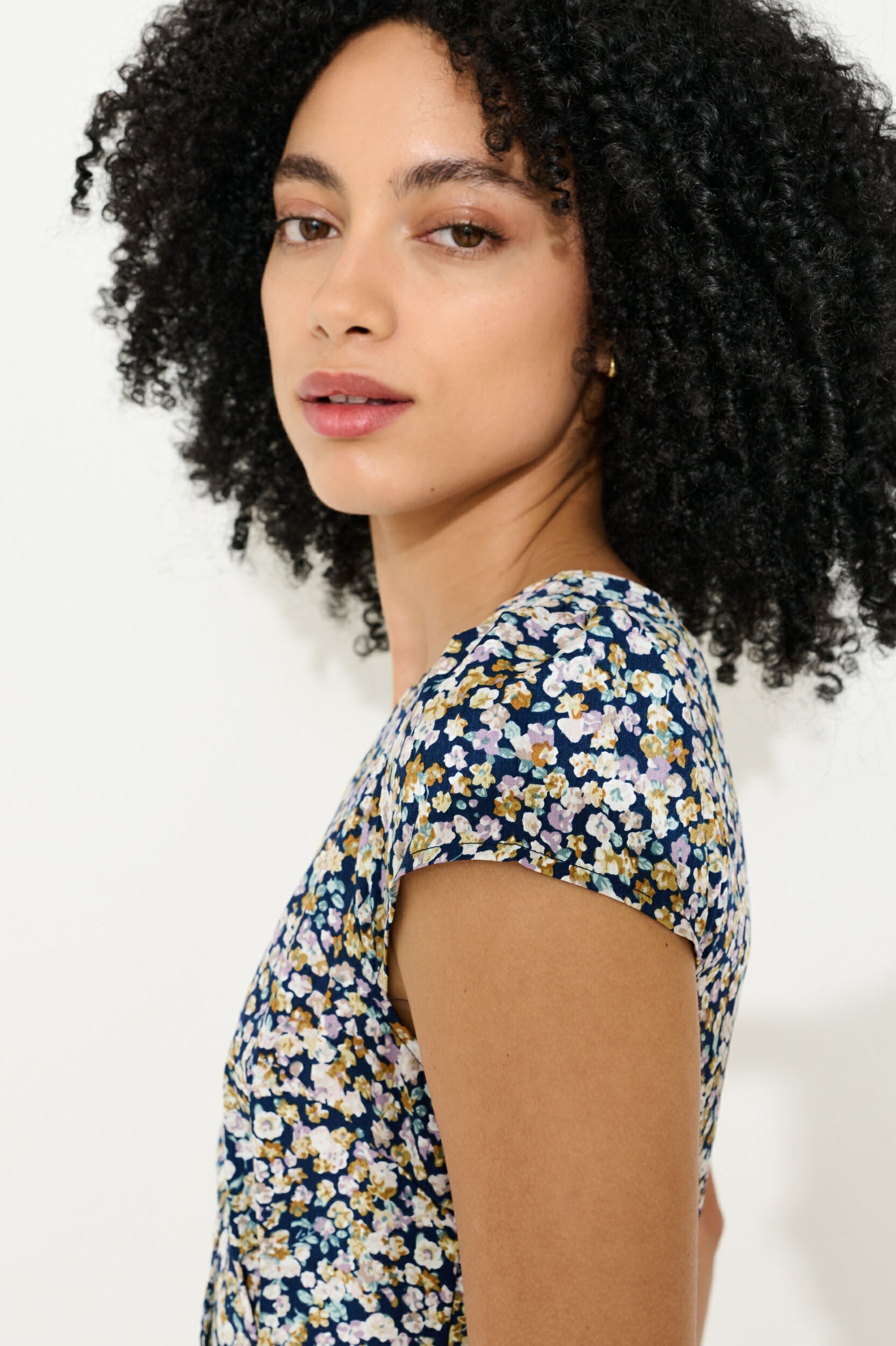 Cathleen Mini Tea Dress Navy Floral