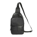 6023 Casual Litchi Texture Soft Face Full-grain Cowhide One Shoulder Crossbody Bag for Men, Black, Coffee, Red, Brown