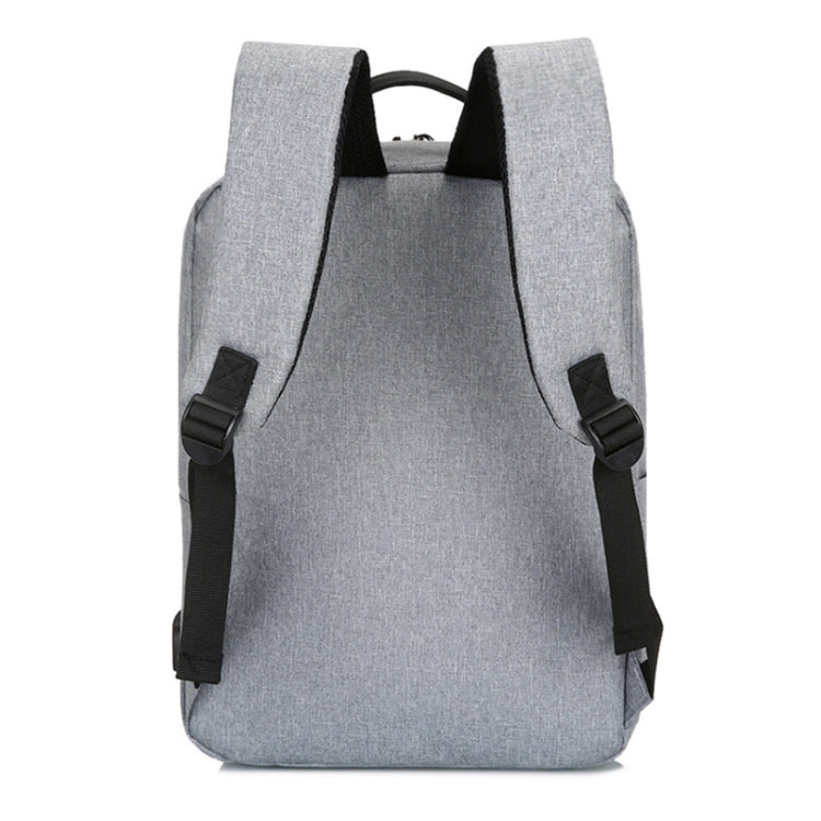 POFOKO Large-capacity Waterproof Oxford Cloth Business Casual Backpack with External USB Charging Design for 15.6 inch Laptops (Grey)