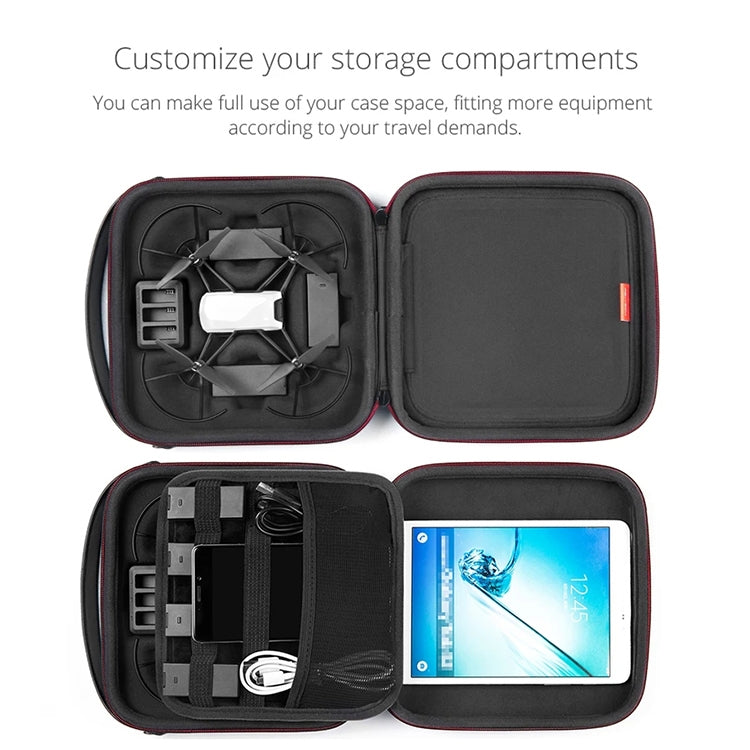 PGYTECH Portable PU Nylon EVA Storage Bag for DJI TELLO(Black)