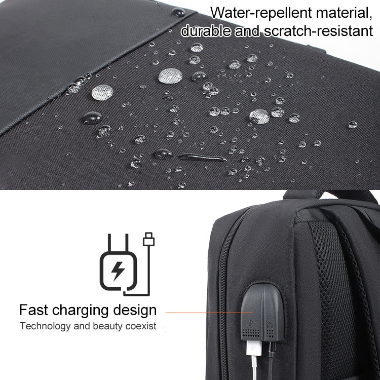 cxs-611 Multifunctional Oxford Laptop Bag Backpack(Light Grey)