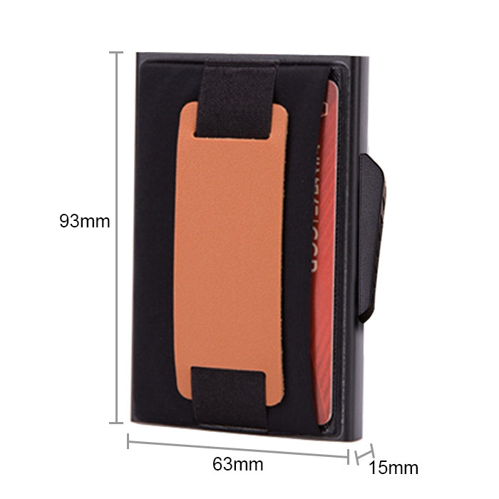 X-32C Automatically Pop-up Card Type Anti-magnetic RFID Anti-theft Men Aluminum Alloy B Dial Button Elastic Bag Wallet with PU Leather Strap, X-32C B Dial Button Red, X-32C B Dial Button Silver, X-32C B Dial Button Black, X-32C B Dial Button Grey      ...