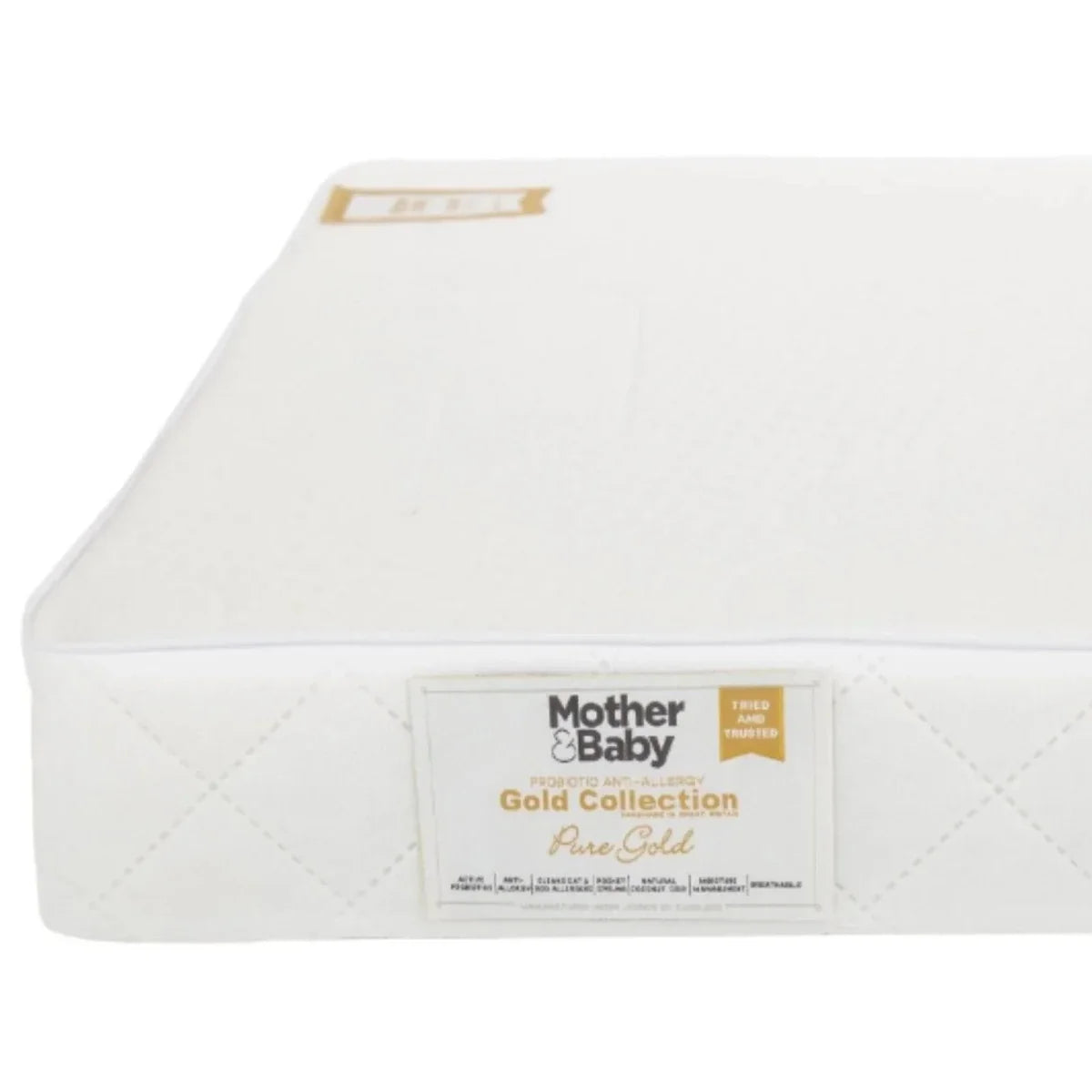 CuddleCo Mother&Baby Pure Gold Anti-Allergy Coir Pocket Sprung Cot bed Mattress 140 x 70cm
