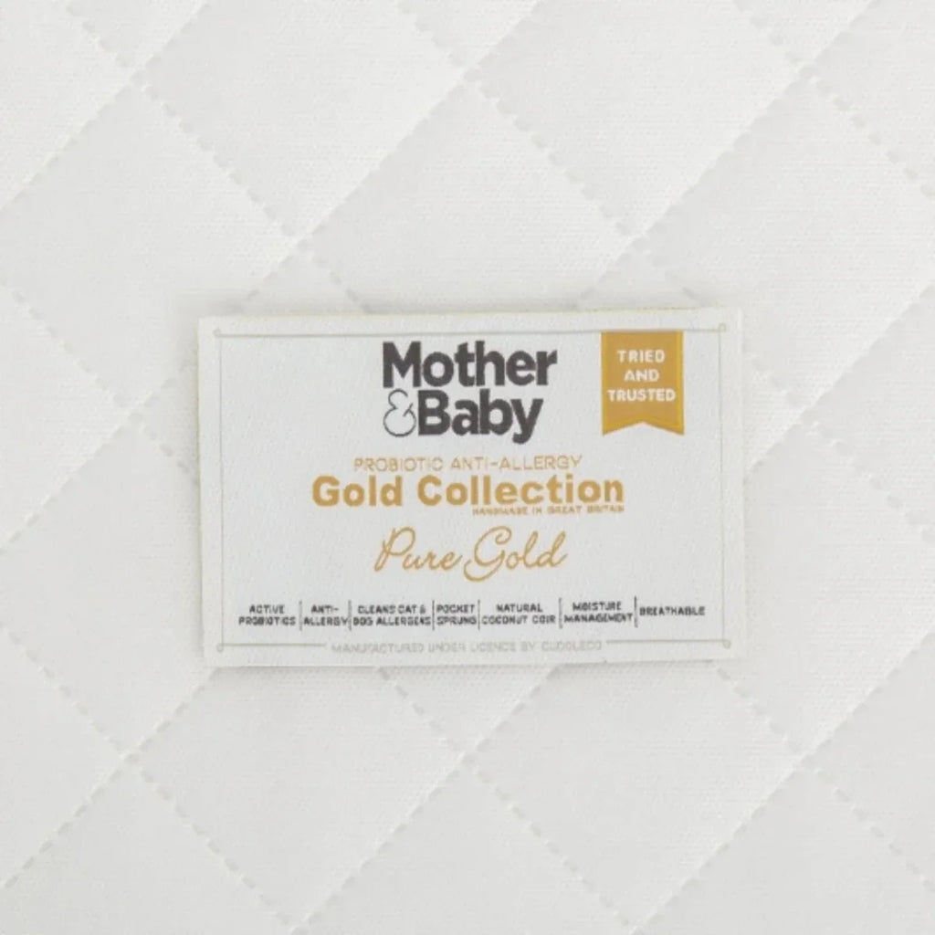 CuddleCo Mother&Baby Pure Gold Anti-Allergy Coir Pocket Sprung Cot bed Mattress 140 x 70cm