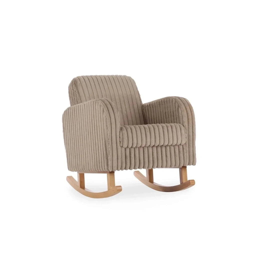 CuddleCo Etta Nursing Chair & Footstool - Faux Fur Mink