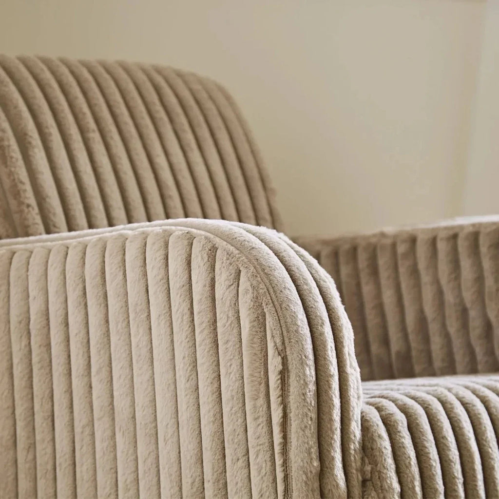 CuddleCo Etta Nursing Chair & Footstool - Faux Fur Mink