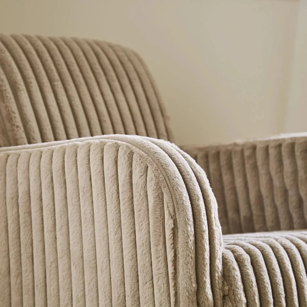 CuddleCo Etta Nursing Chair & Footstool - Faux Fur Mink