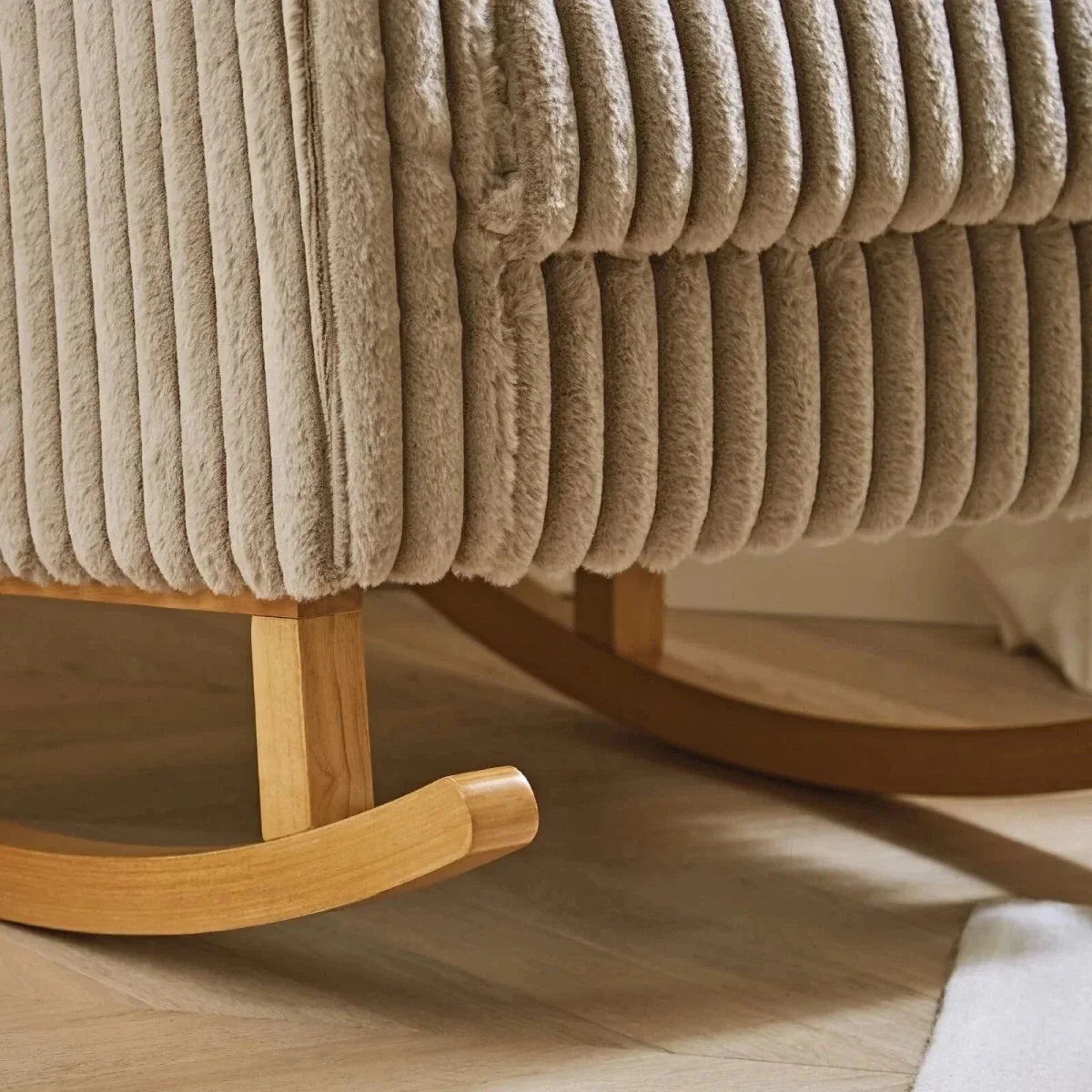 CuddleCo Etta Nursing Chair & Footstool - Faux Fur Mink