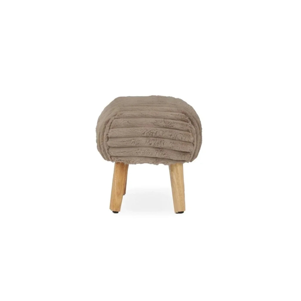 CuddleCo Etta Footstool - Faux Fur Mink