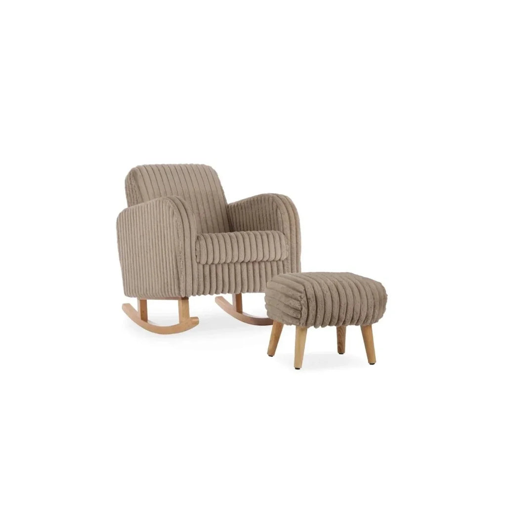 CuddleCo Etta Footstool - Faux Fur Mink