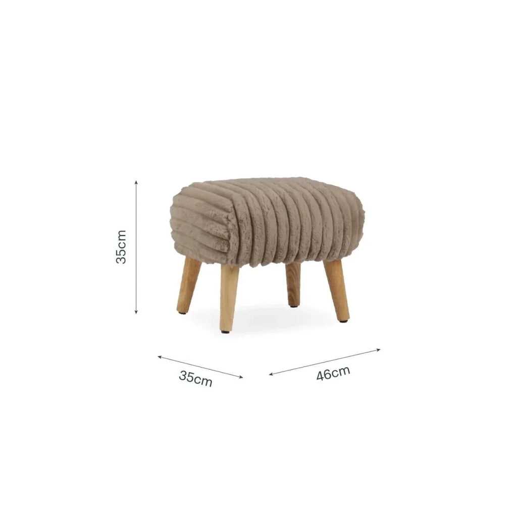 CuddleCo Etta Footstool - Faux Fur Mink