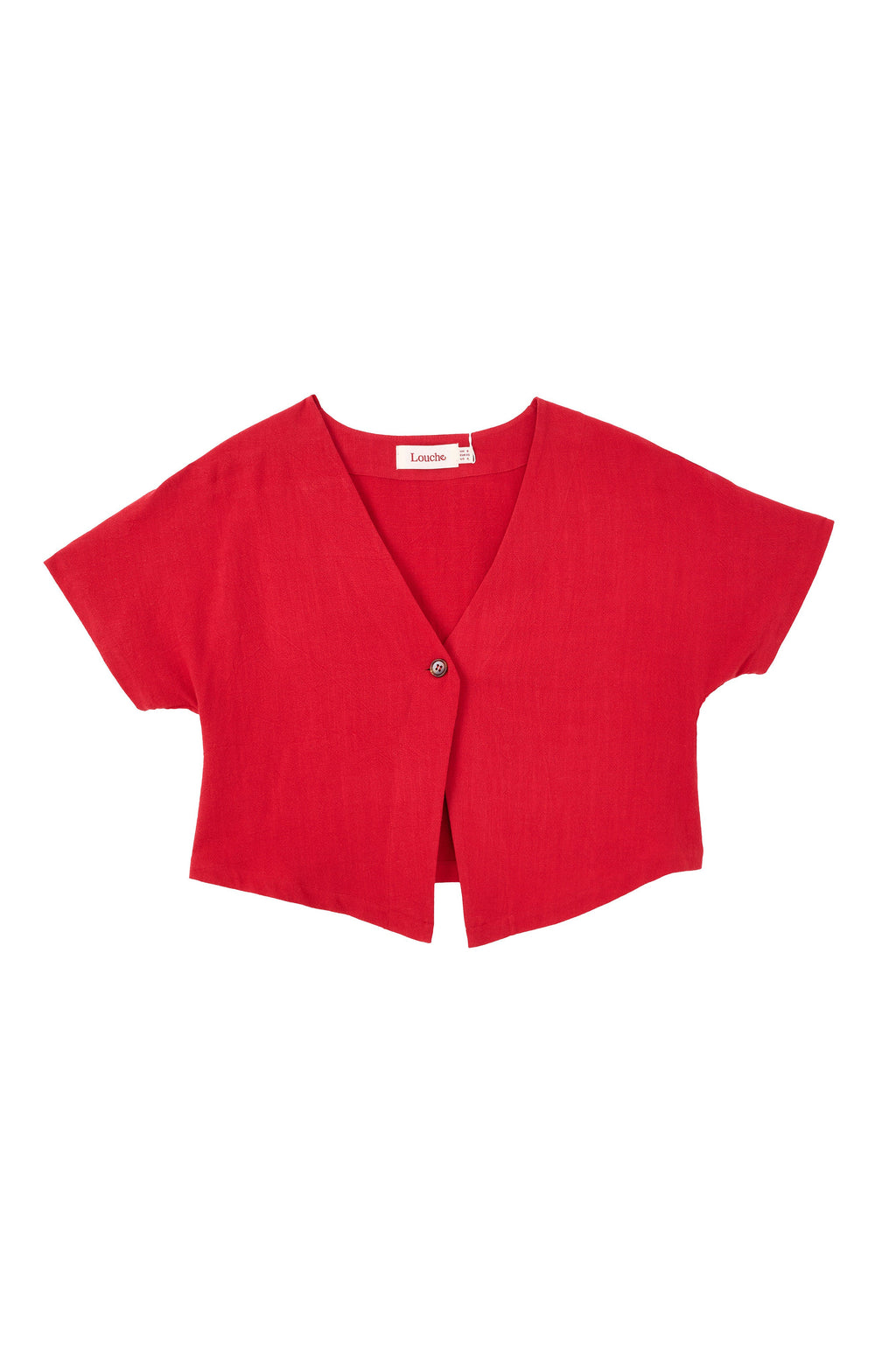 Cloe Linen Mix Extended Shoulder Waistcoat Red