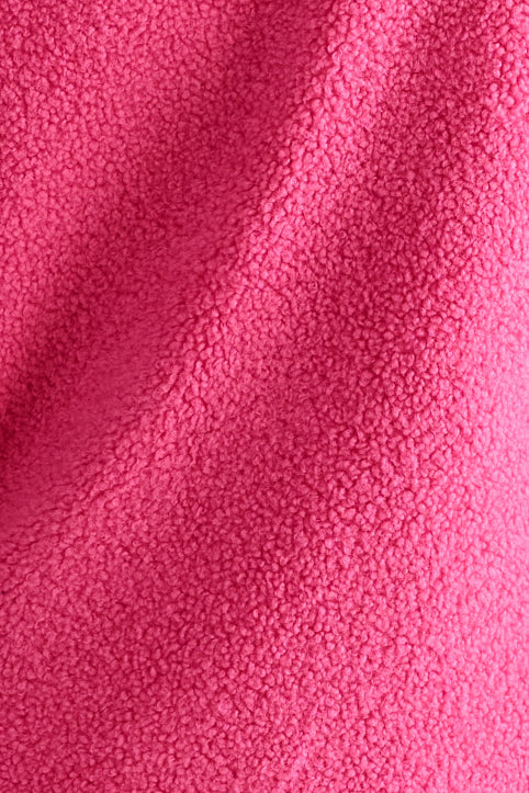 Apple Borg Faux Fur Collar Cropped Jacket - Pink