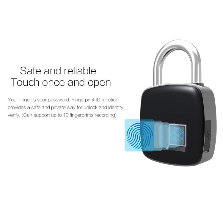 Anytek P3+ Against Theft Non-password Electrically Intelligent Fingerprint Padlock, Support APP Unlock
