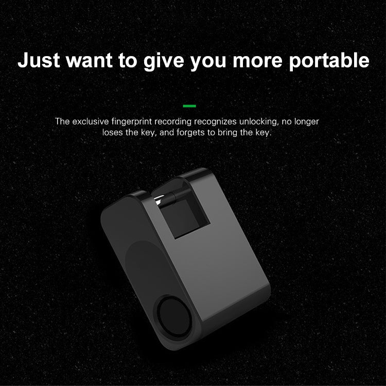 XB30F Mini Smart Fingerprint Padlock Trolley Case Lock(Black)