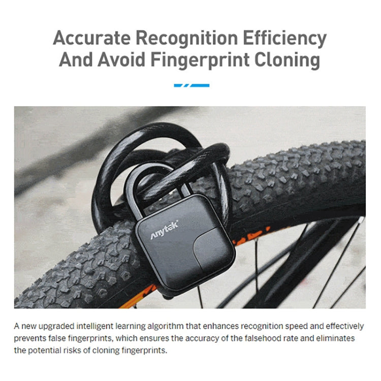 Anytek L3 Intelligent Hidden Fingerprint Padlock Electronic Lock, 10 Fingerprint Edition