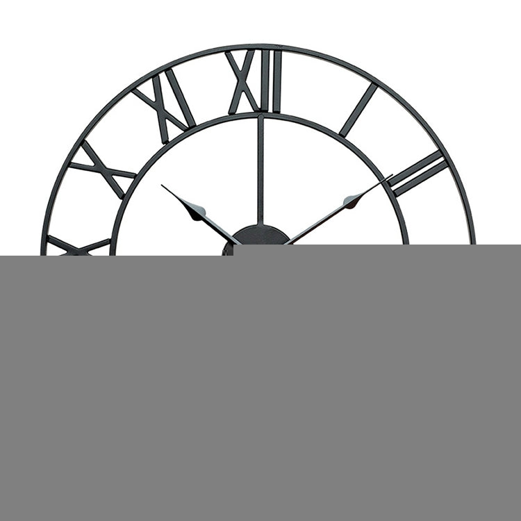 40cm Retro Living Room Iron Round Roman Numeral Mute Decorative Wall Clock, 40cm