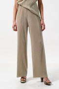 Clothide Pleated Wide Leg Trousers - Stone