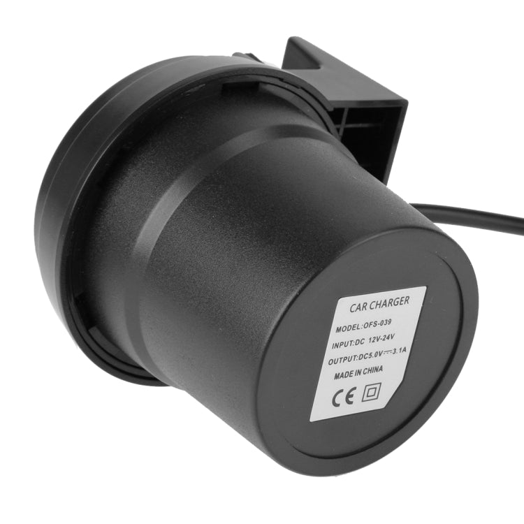 5V 1A+2.4A Two USB Ports & Two Car Cigarette Lighter Socket Car Charger with Holder Function, 5V 1A+2.4A