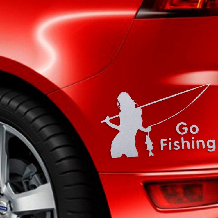 Beauty Go Fishing Styling Reflective Car Sticker, Size: 14cm x 8.5cm, Styling Reflective 2, Fishing Styling 2