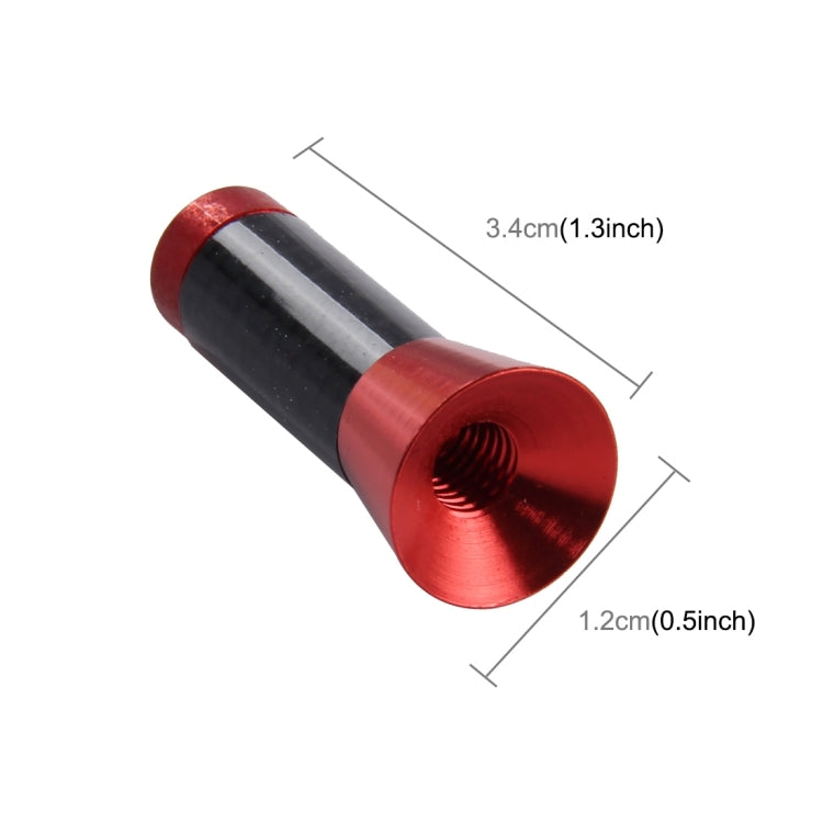 Carbon Fiber Aluminum Short Antenna Polished Universal Screws Base(Small Size), 3.4cm