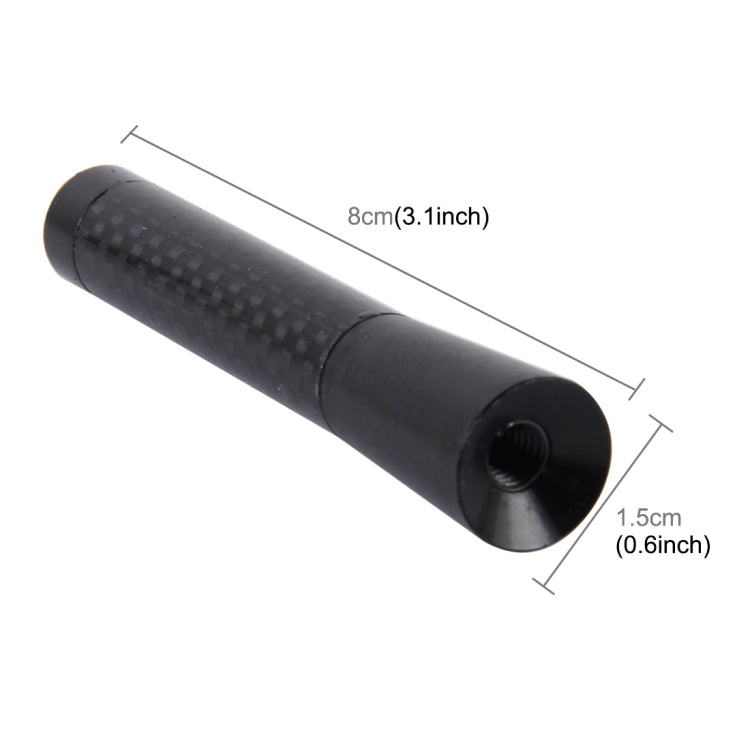 Carbon Fiber Aluminum Short Antenna Polished Universal Screws Base(Medium Size), 8cm