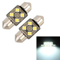 2 PCS 31mm DC12V / 1.5W / 6000K / 110LM 4LEDs SMD-3030 Car Reading Lamp Dome Light, with Decoder, 31mm