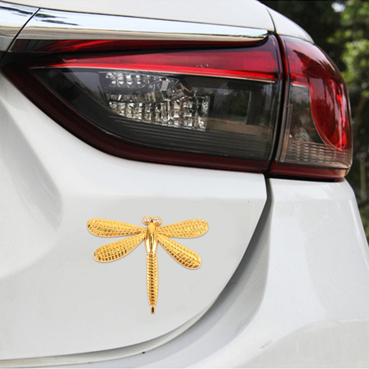 Dragonfly Shape Car Metal Body Decorative Sticker, Dragonfly Shape (Gold), Dragonfly Shape (Silver)