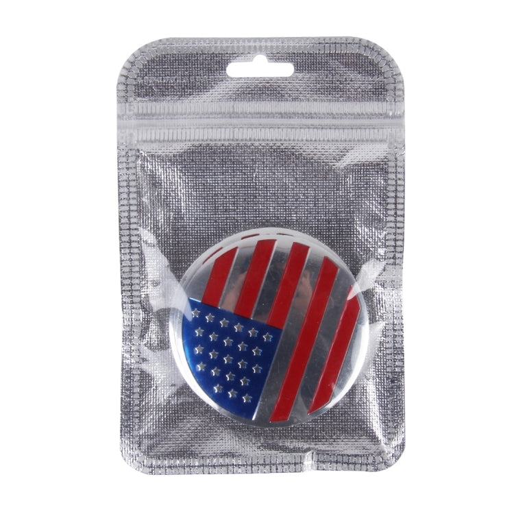 4 PCS USA Flag Metal Car Sticker Wheel Hub Caps Centre Cover Decoration, USA Flag