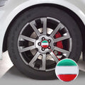 4 PCS Italy Flag Metal Car Sticker Wheel Hub Caps Centre Cover Decoration, Italy Flag