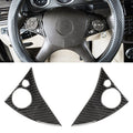 2 PCS Car Steering Wheel Button Carbon Fiber Decorative Sticker for Mercedes-Benz W204 2007-2010, Steering Wheel Button
