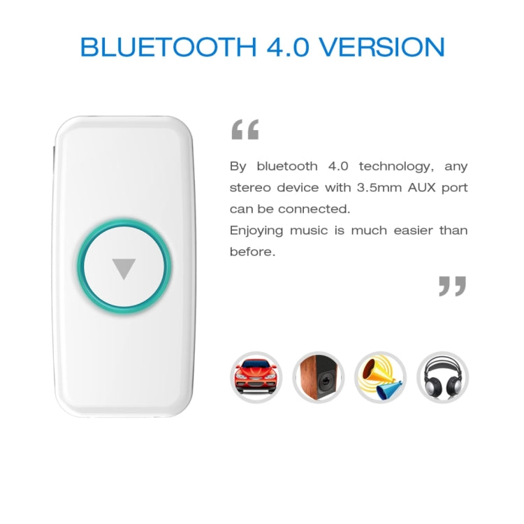 Doosl DSER102 Mini Car Bluetooth Wireless Music Receiver with 3.5mm Stereo Input Jack, DSER102