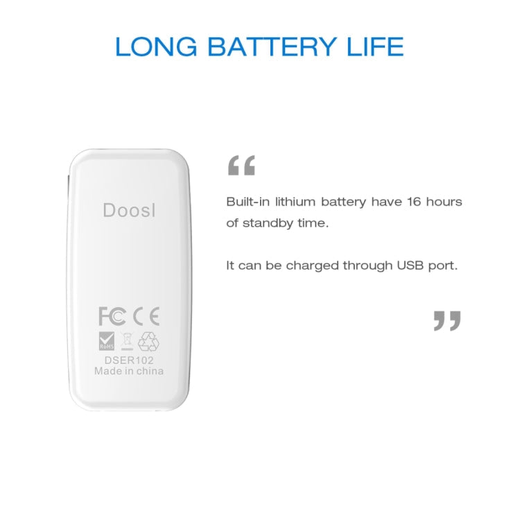 Doosl DSER102 Mini Car Bluetooth Wireless Music Receiver with 3.5mm Stereo Input Jack(White)