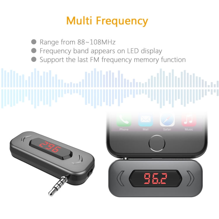 Doosl DSER116 Multifunctional Car FM Transmitter Wireless Music Receiver with 3.5mm Jack & LCD Display, Support Hands-free Call, DSER116