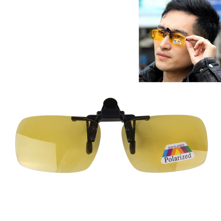 Polarized Clip-on Flip Up Plastic Clip Sunglasses Lenses Glasses Unbreakable Driving Fishing Outdoor Sport, Brown, Dark Green, Yellow