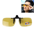 Polarized Clip-on Flip Up Plastic Clip Sunglasses Lenses Glasses Unbreakable Driving Fishing Outdoor Sport, Brown, Dark Green, Yellow