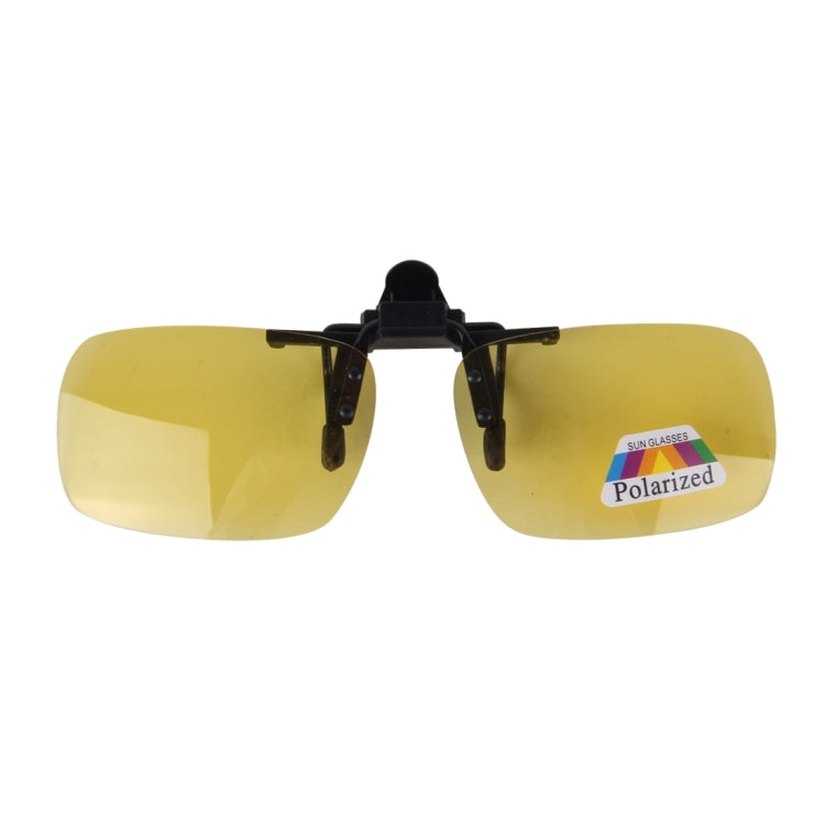 Polarized Clip-on Flip Up Plastic Clip Sunglasses Lenses Glasses Unbreakable Driving Fishing Outdoor Sport, Brown, Dark Green, Yellow