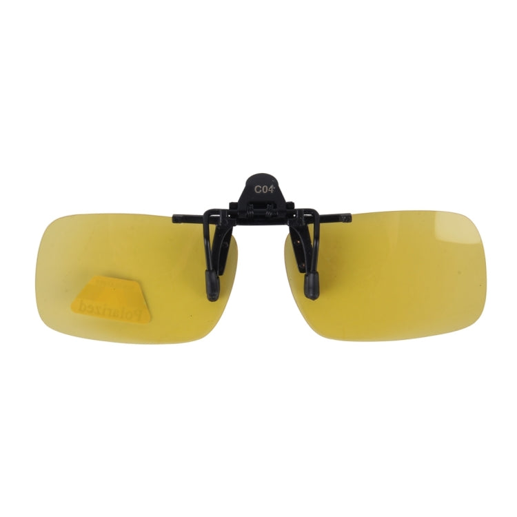 Polarized Clip-on Flip Up Plastic Clip Sunglasses Lenses Glasses Unbreakable Driving Fishing Outdoor Sport, Brown, Dark Green, Yellow
