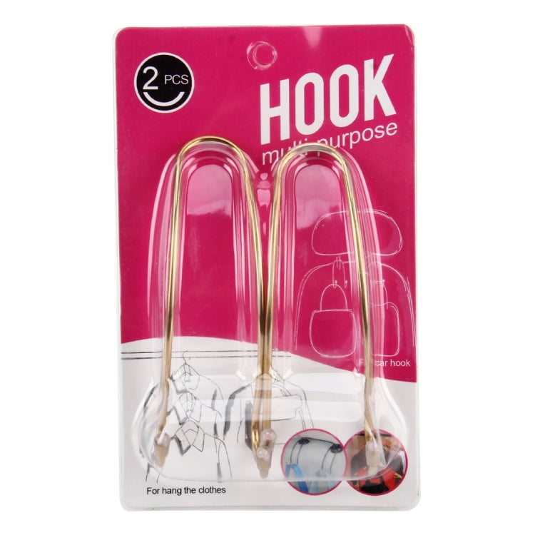 2 PCS Metal Headrest Car Hooks, Gold