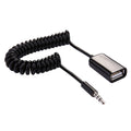 3.5mm Male to USB 2.0 Female Audio Converter Retractable Coiled Cable for Car MP3 Speaker U Disk, Length: 1m, 1pcs