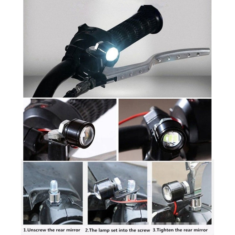 2 PCS 12V 3W Eagle Eyes LED Light For Motorcycle ，Wire Length: 45cm, Wire Length: 45cm