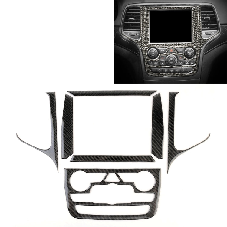 Car Central Control Navigation Carbon Fiber Decorative Sticker for Jeep Grand Cherokee 2011-2017, Central Control Navigation