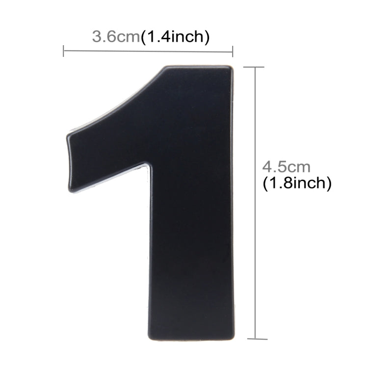 Car Vehicle Badge Emblem 3D Number One Self-adhesive Sticker Decal, Size: 3.6*4.5*0.5cm, 6, 7, 8, 1, 2, 3, 4, 5