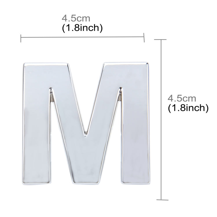 Car Vehicle Badge Emblem 3D English Letter Self-adhesive Sticker Decal, Size: 4.5*4.5*0.5cm, D, O, E, P, F, Q, G, R, H, S, I, T, A, J, U, Y, K, V, Z, L, W, B, M, X