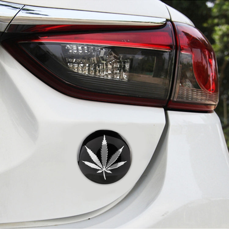 4 PCS Car-Styling Silver Leaves Pattern Metal Wheel Hub Decorative Sticker, Diameter: 5.8cm, Silver Leaves